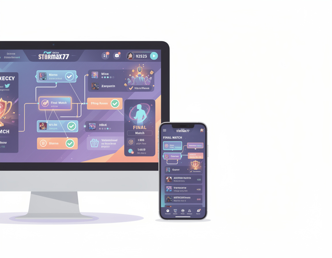 Ilustrasi verifikasi pemenang final dengan bukti match untuk turnamen game online starmax77 dengan bracket dan room match